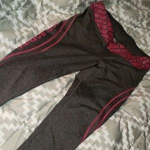 Pink and charcoal leggings